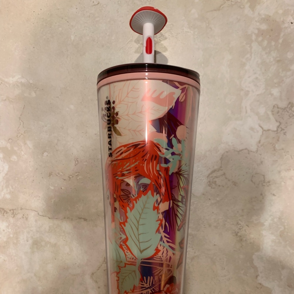 Starbucks 2022 Pink Mushroom ‘Enchanted Forest Straw Topper’ Tumbler